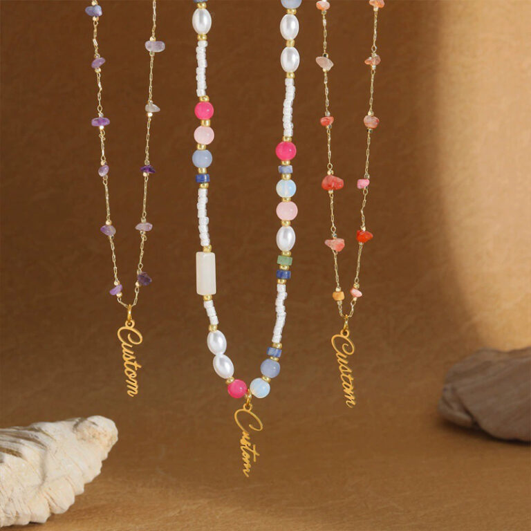 Bohemian Pet Name Necklace - Colorful Beaded Pendant with Custom Letters｜Sweet Memorial Jewelry to Carry Love Forever