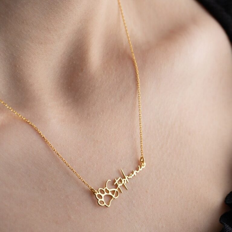 Custom Paw Print Necklace - Laser Engraved Pet Name & Date｜Memorial Jewelry for Cat & Dog Lovers-Every paw print tells a story