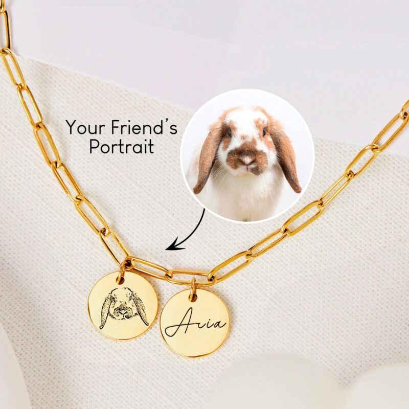 Healing Pet ID Necklace - Custom Engraved Name & Number Stainless Steel Pendant｜Minimalist Circle Tag for Dog/Cat Memorial Gift