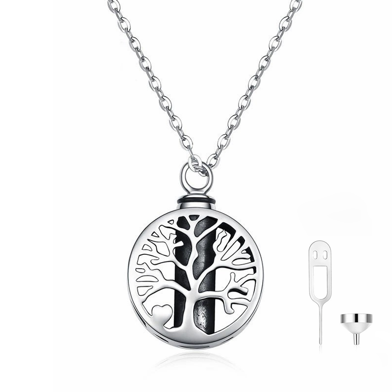 Pet Ash Necklace Tree of Life Pet Memorial Necklace - Sympathy Gift for Pet Loss