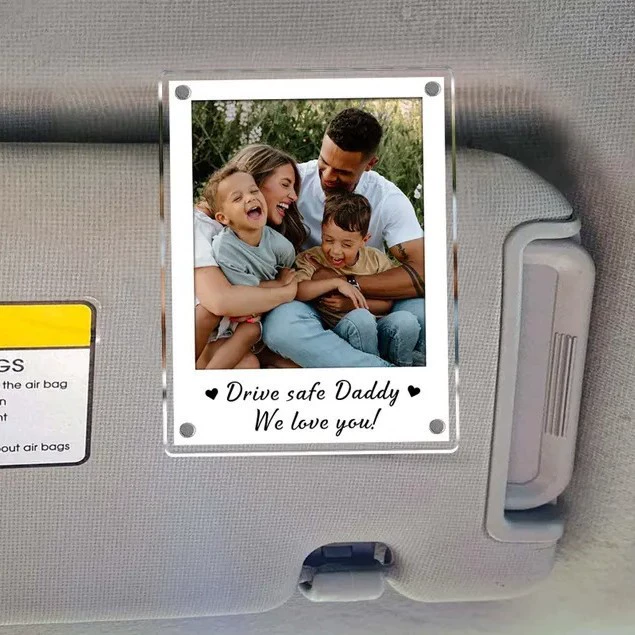 Custom Magnetic Acrylic Photo Clip for Car Visor – Personalized Picture Frame with Universal Fit