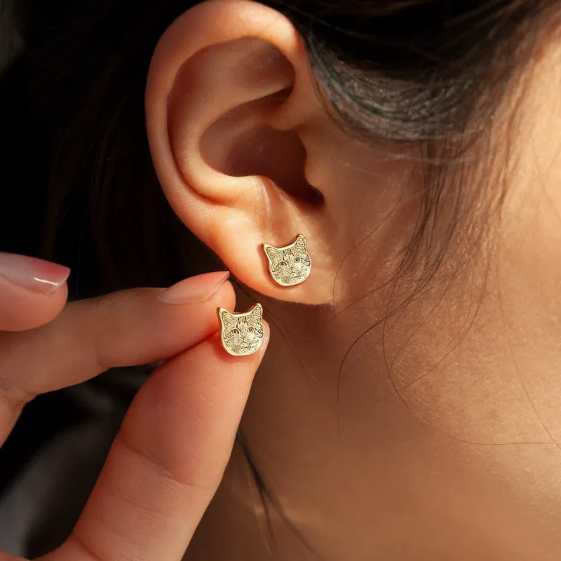Unique Custom Pet Earrings for Dog/Cat Lovers – Hypoallergenic Stainless Steel, Handmade Portrait Jewelry from Your Photo