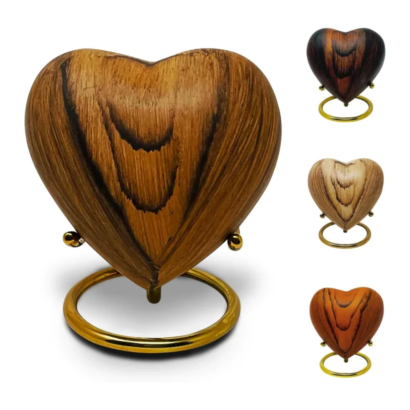 Handcrafted Bamboo Wood Heart Pet Urn | Eternal Keepsake Box for Dog & Cat Ashes