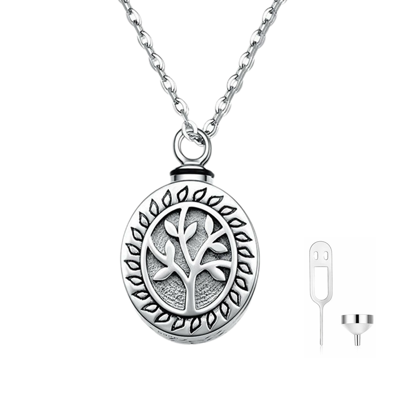 Pet Ash Necklace Silver – Tree of Life Cremation Jewelry