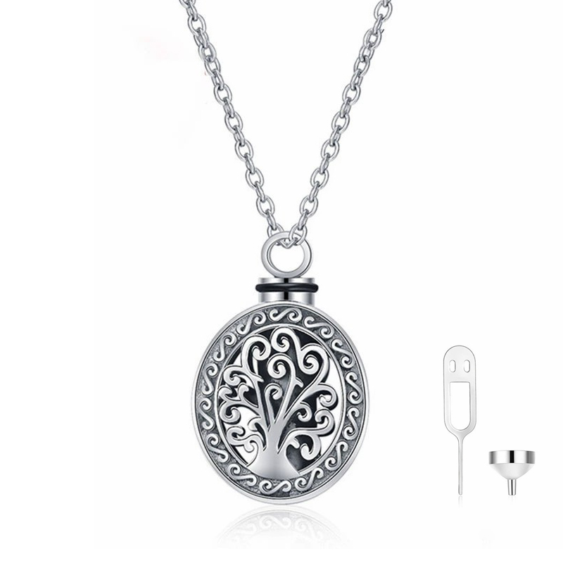 Pet Ash Necklace Silver – The Eternity Tree Memorial Urn Pendant for Ashes