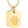 Personalized Pet Paw Print Dog Tag Urn Necklace | Custom Ashes & Hair Keepsake