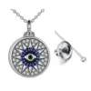 Protective Evil Eye Cremation Necklace | Crystal Memorial Urn Locket Jewelry