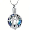 Crystal Cat Tree of Life Urn Necklace | Pet Ashes Keepsake Locket for Cat Lovers