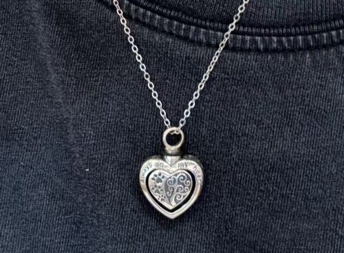 Click to view full screen Pet Ashes Necklace Sterling Silver- Urn Pendant for Pet Loss , Memorial Gift photo review